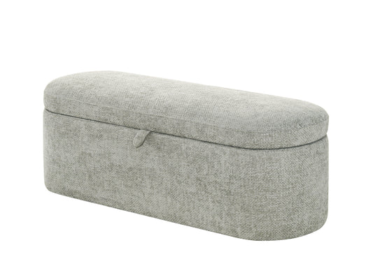 Philipa - Storage Bench - Light Gray Tweed