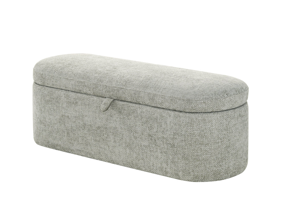 Philipa - Storage Bench - Light Gray Tweed