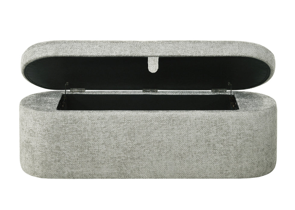 Philipa - Storage Bench - Light Gray Tweed