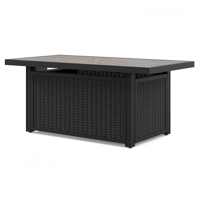 Beachcroft - Rectangular Fire Pit Table - Black / Light Gray