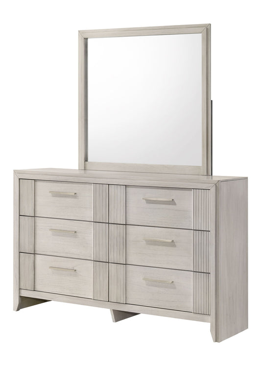Carlton - Dresser & Mirror - White Mist