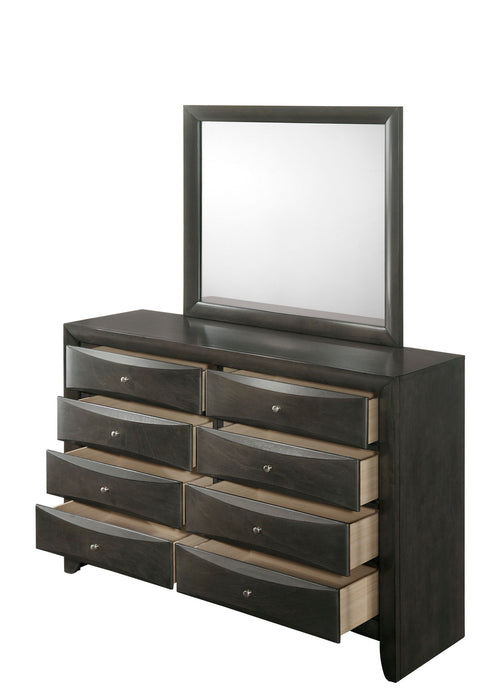 Emily - Dresser & Mirror - Gray