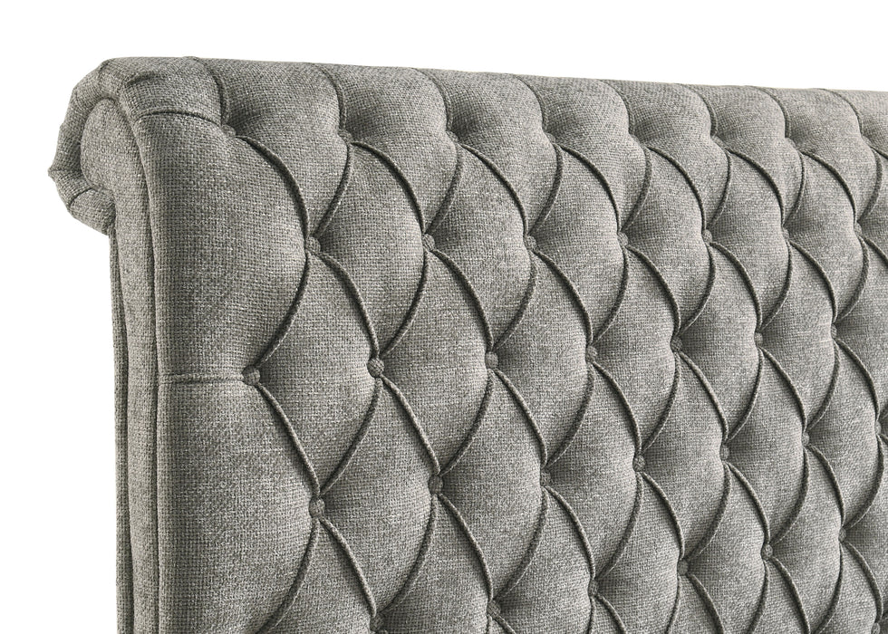 Kate - Queen Platform Bed - Light Gray Tweed