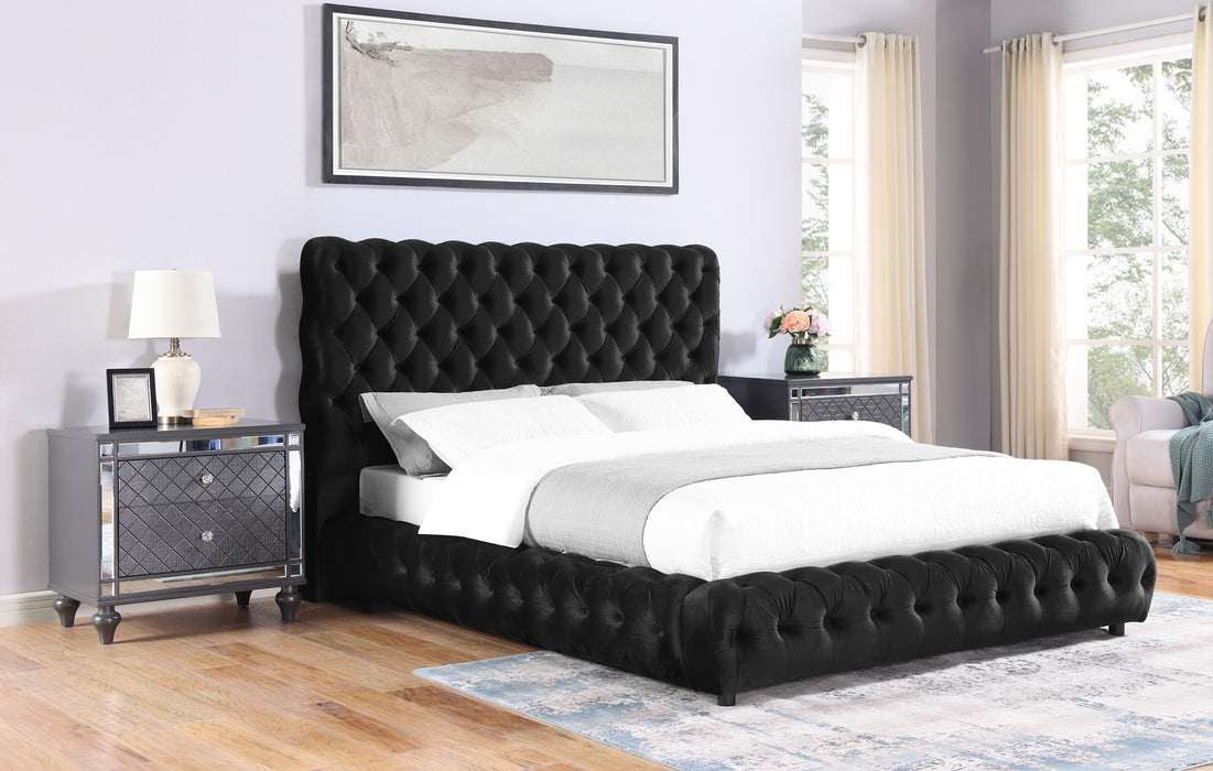 Flory - Queen Bed - Black