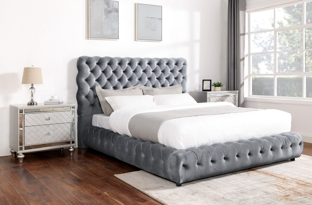 Flory - King Bed - Gray
