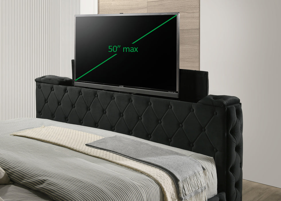Josephine - King Bed With TV Lift - Black