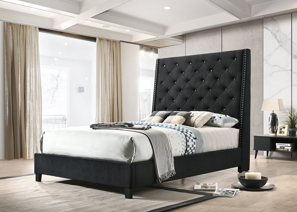 Chantilly - King Upholstered Bed - Black