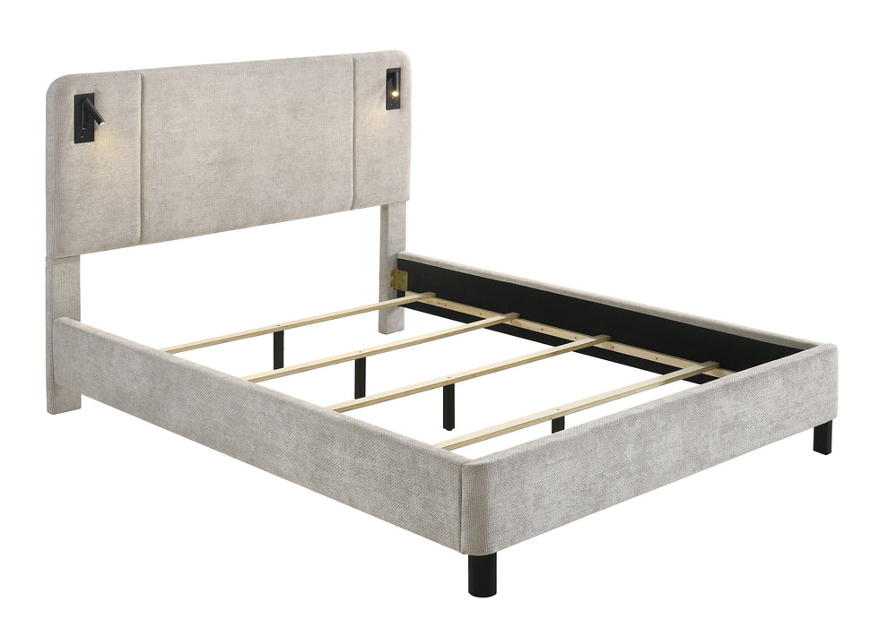 Freya Upholstered Bed with Reading Lights