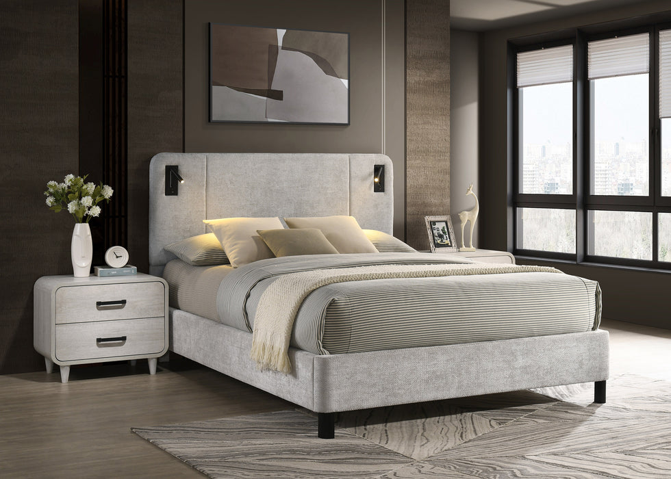 Freya Upholstered Bed with Reading Lights