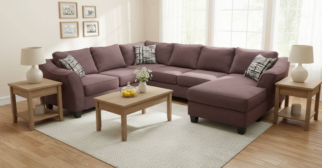 5380 3pc Wraparound Sectional with Chaise by L&A Customs - 50 Colors Available