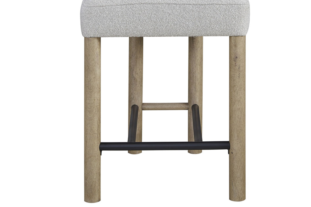 Pagosa - Upholstered Counter Height Stool (Set of 2) - English Knotty Oak / Gray