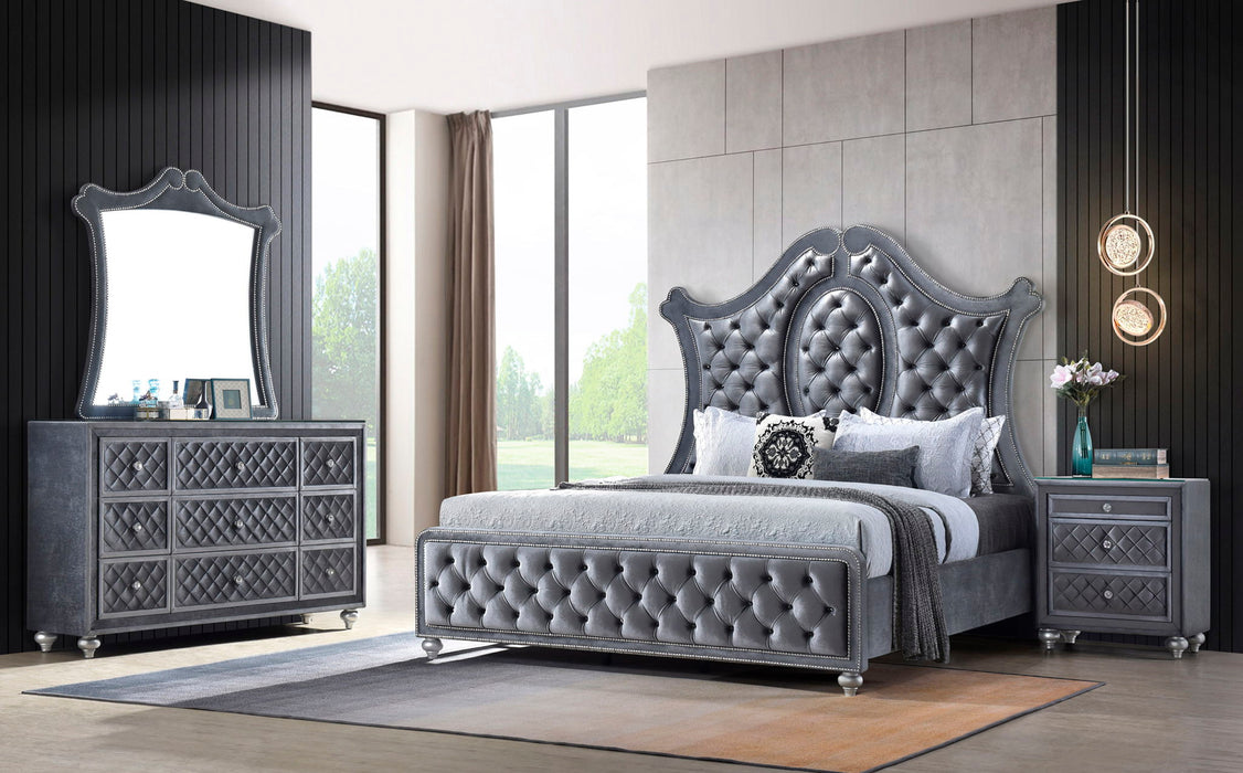 Cameo - King 4 Piece Bedroom Set - Gray