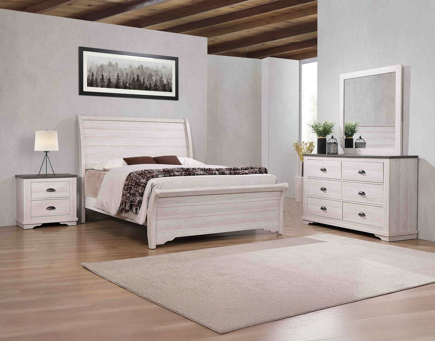 Coralee - Queen 4 Piece Bedroom Set - Chalk / Gray
