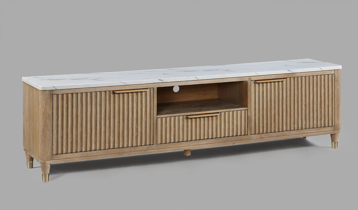 Kara - TV Stand - Cerused Natural