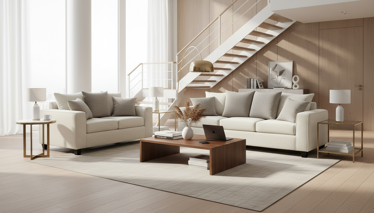 5900 Scatterback 2 Tone Sofa and Loveseat Set by L&A