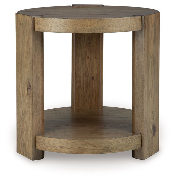 Flangren - Round End Table - Light Brown