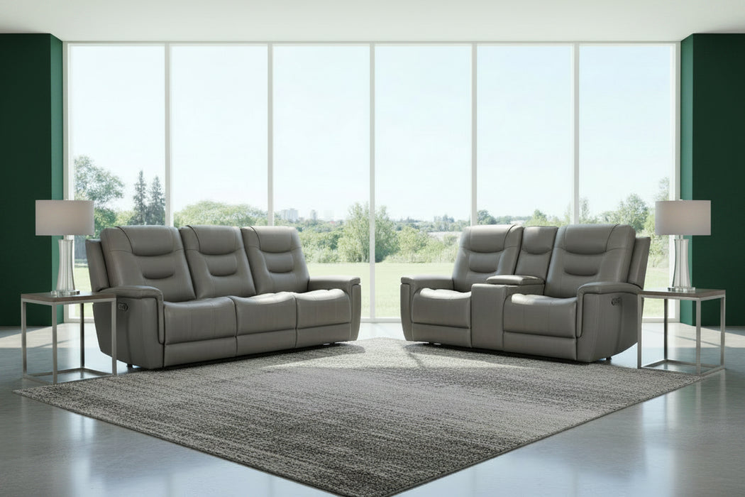 Power Reclining Leather Sofa & Loveseat Set 6085