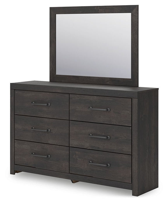 Hollivern - Dresser And Mirror - Dark Gray