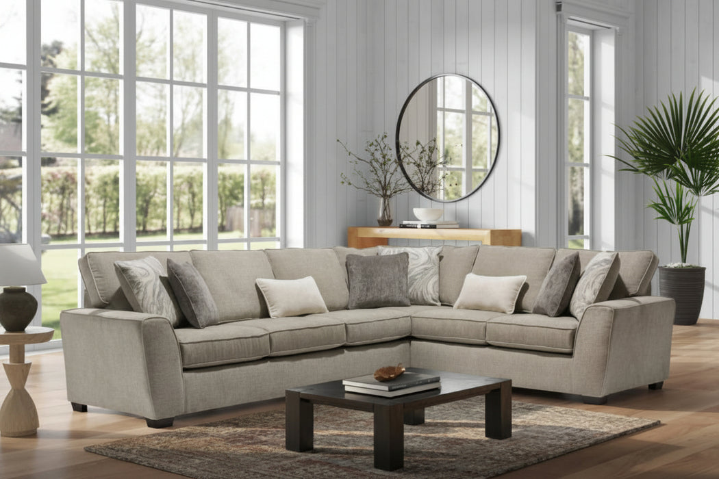 6232 Sectional in Tessa Alabaster Beige or Login Fossil Brown