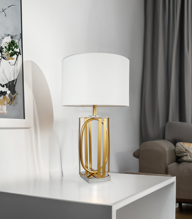Table Lamp - Gold & White