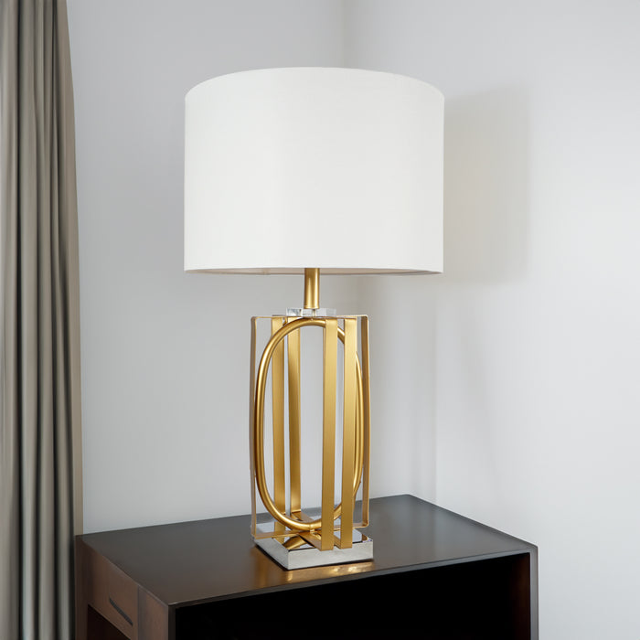 Table Lamp - Gold & White