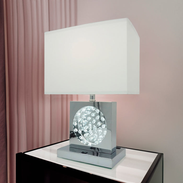 Black Nickel or Chrome LED Table Lamp