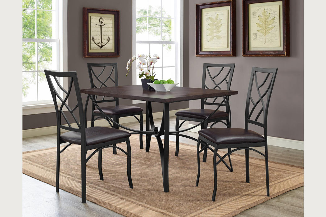 Sanford - 5 Piece Dining Table Set - Royal Mahogany