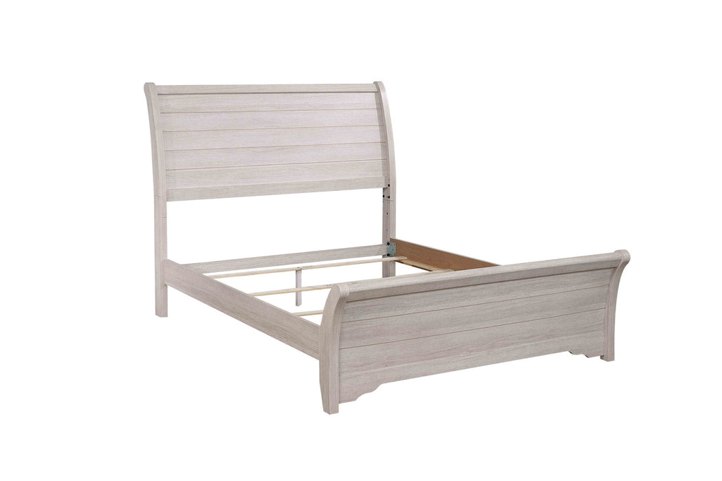 Coralee - Panel California King Bed - Chalk / Gray
