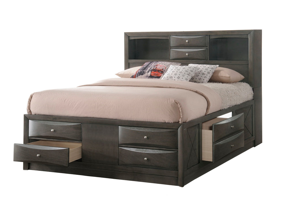 Emily - King 5 Piece Bedroom Set - Gray