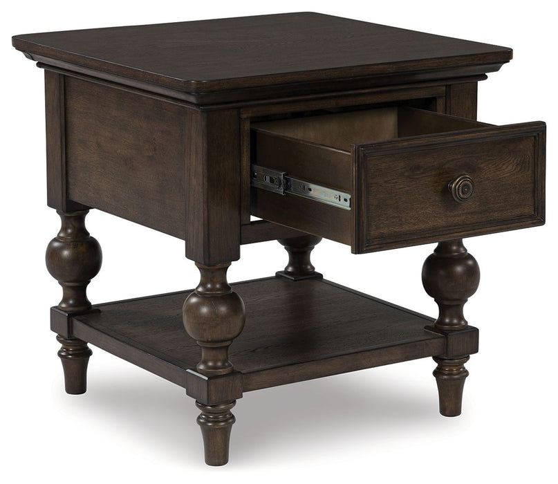 Veramond - Square End Table - Dark Brown