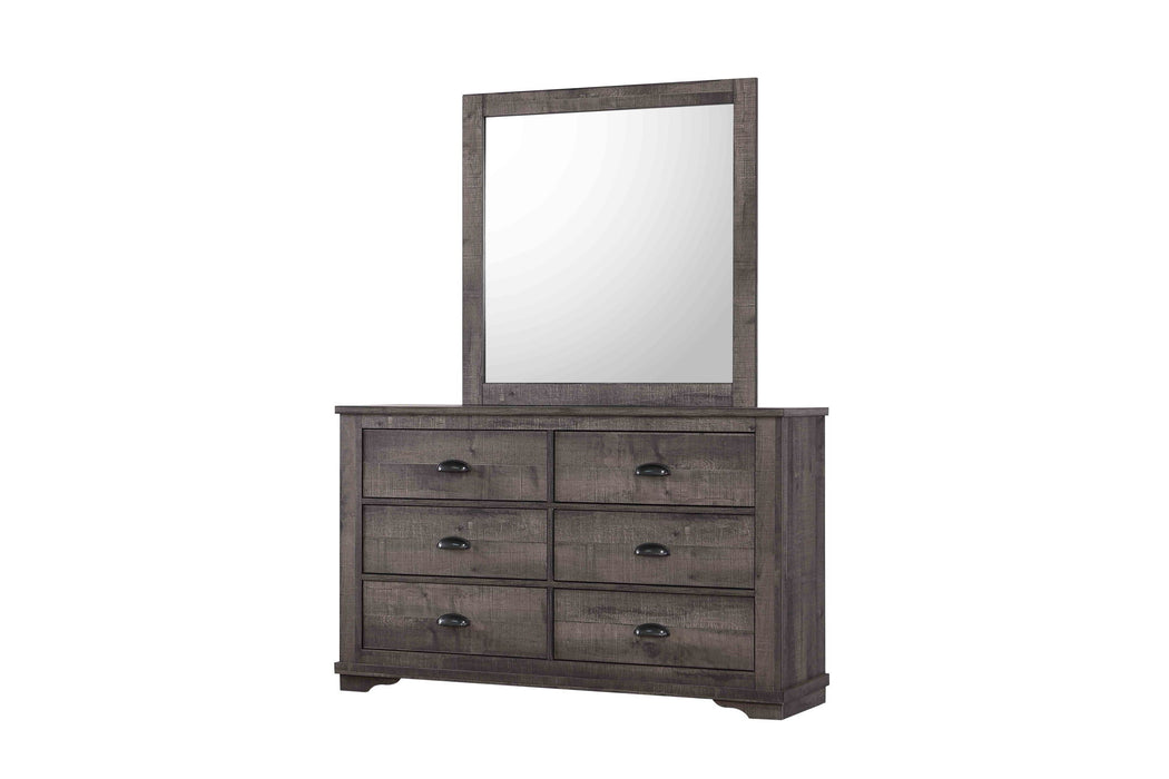 Coralee - Dresser & Mirror - Dark Gray