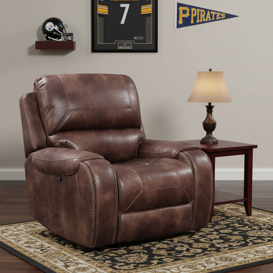 Avalanche Tobacco Swivel Glider Recliner Chair by Corinthian