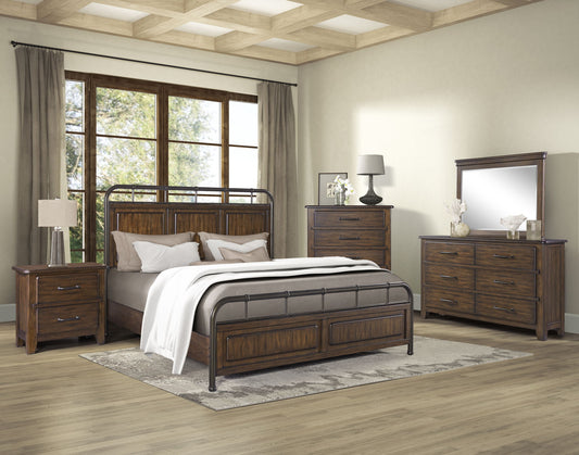 Danville - King Panel Bed - Spice Brown