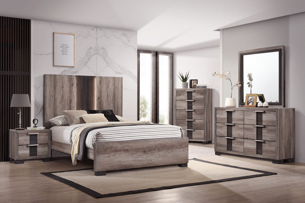 Rangley 5 Piece Bedroom Suite in Wood or Black finish