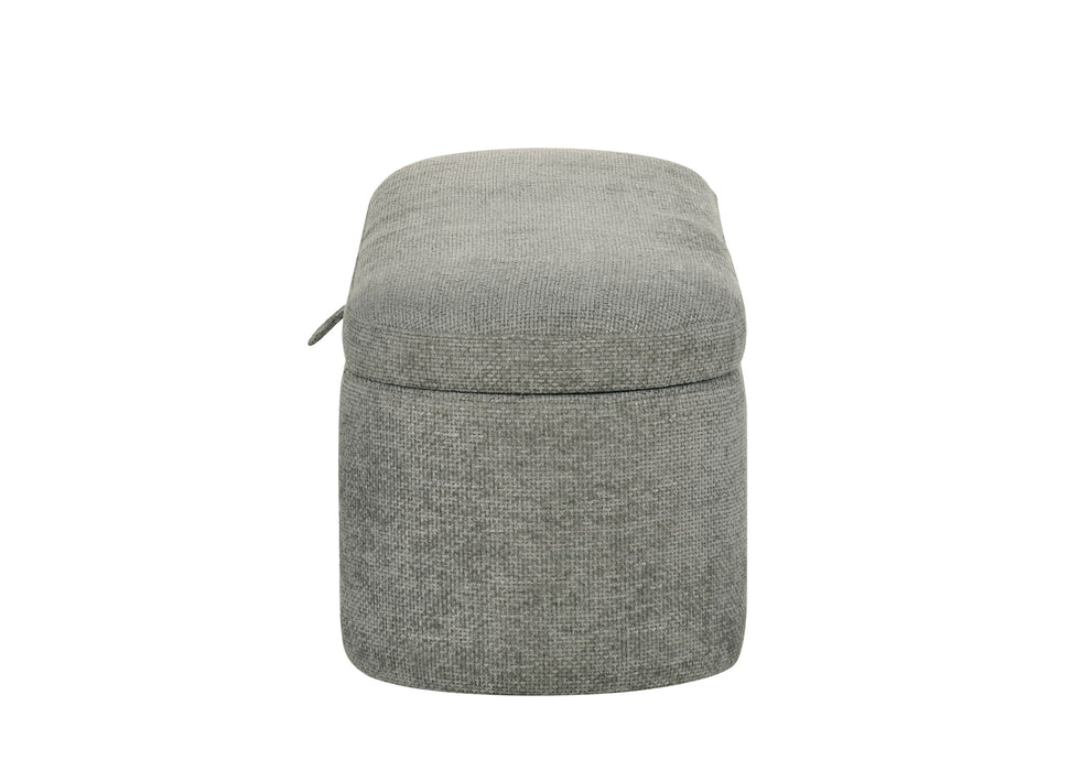 Philipa - Storage Bench - Light Gray Tweed