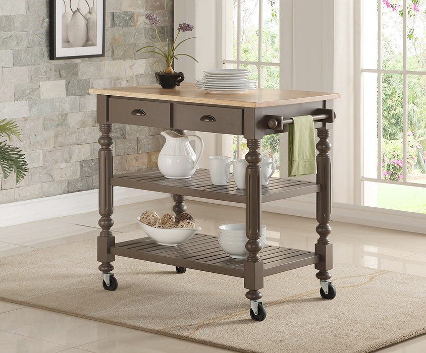 Payson Kitchen Cart in Red or Taupe