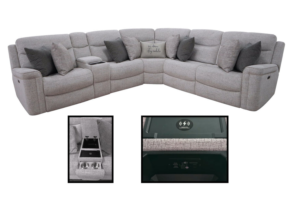 Fluff Daddy Alabaster 3 Pc Reclining Sectional