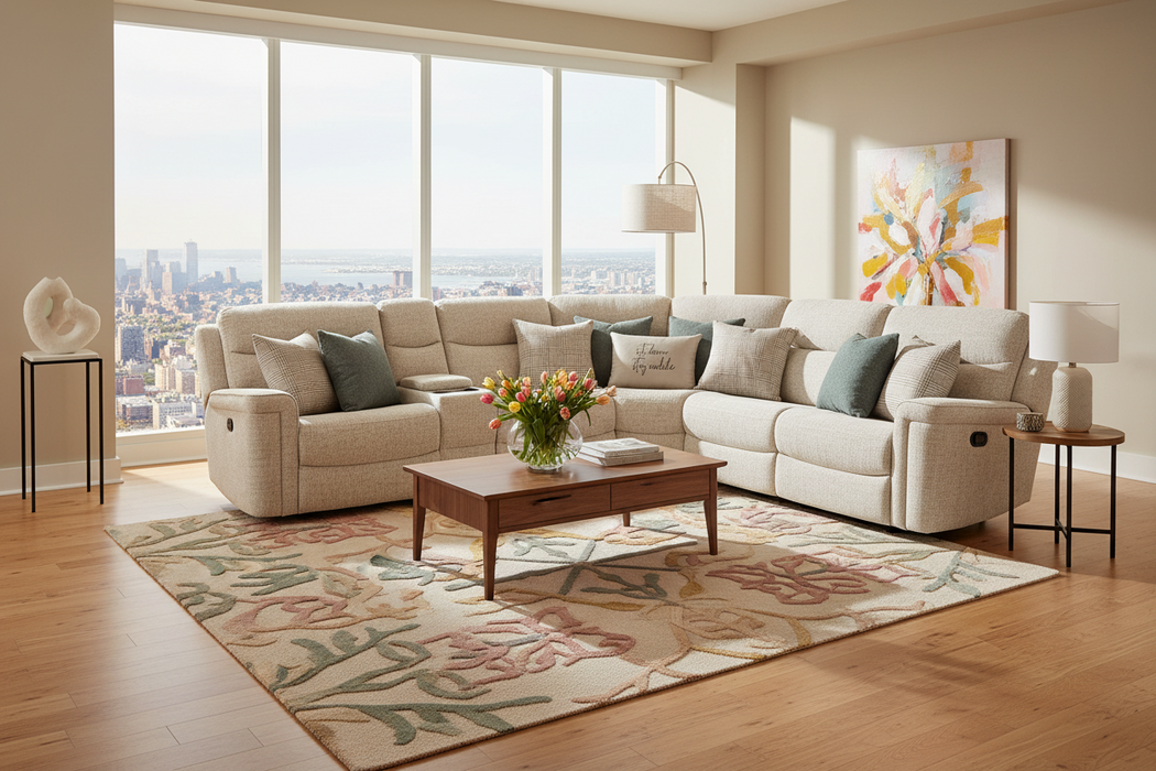 Fluff Daddy Alabaster 3 Pc Reclining Sectional