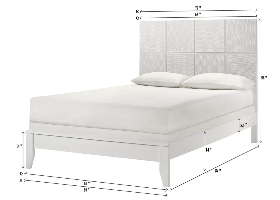 Denker - Full Bed - White