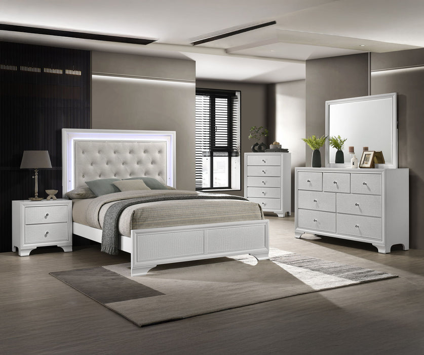 Lyssa - Queen 5 Piece Bedroom Set - Oat / Frost