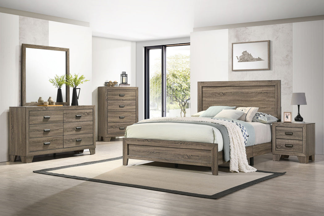 Millie - King 5 Piece Bedroom Set - Warm Gray