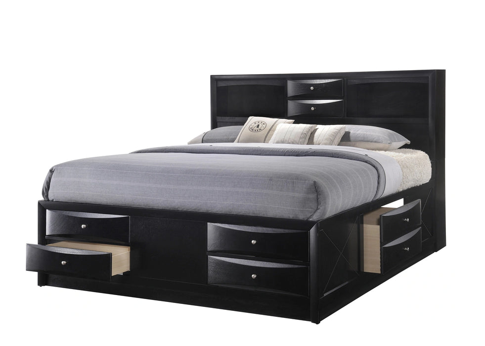 Crown Mark Furniture Emily Captain's King Bed in Black image