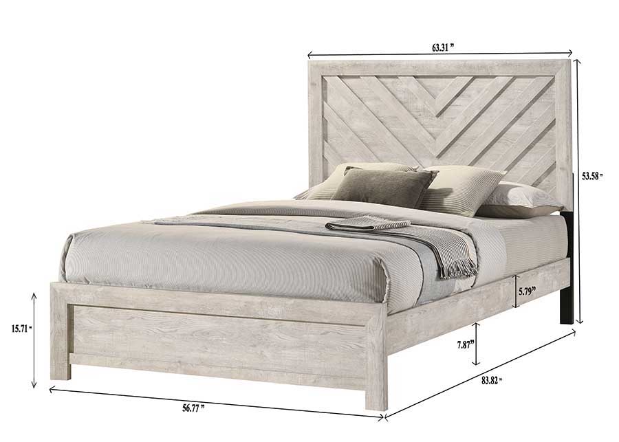 Valor - Twin Bed - Antique White
