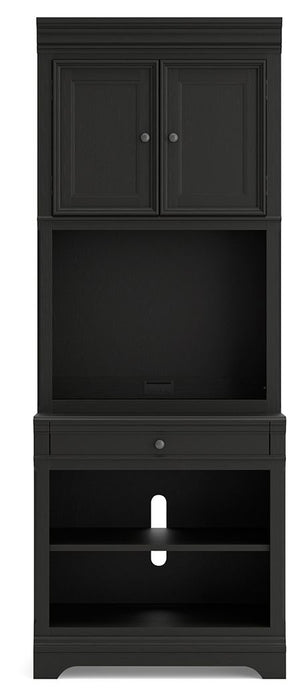 Beckincreek - Bookcase With Door Hutch - Black