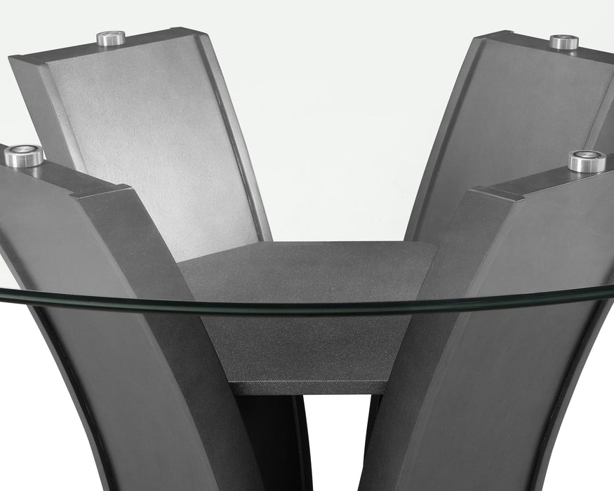 Camelia - 5 Piece Counter Dining Room Set - Black / Pearl Silver