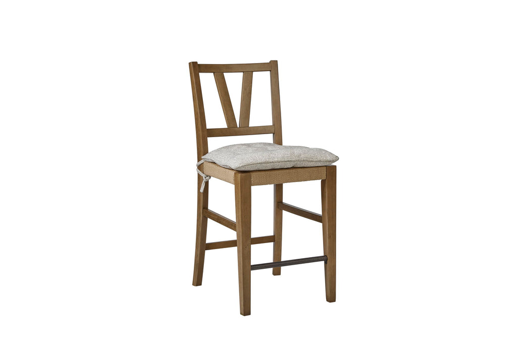 Tarrington - Counter Height Slat Back Stool (Set of 2) - Almond