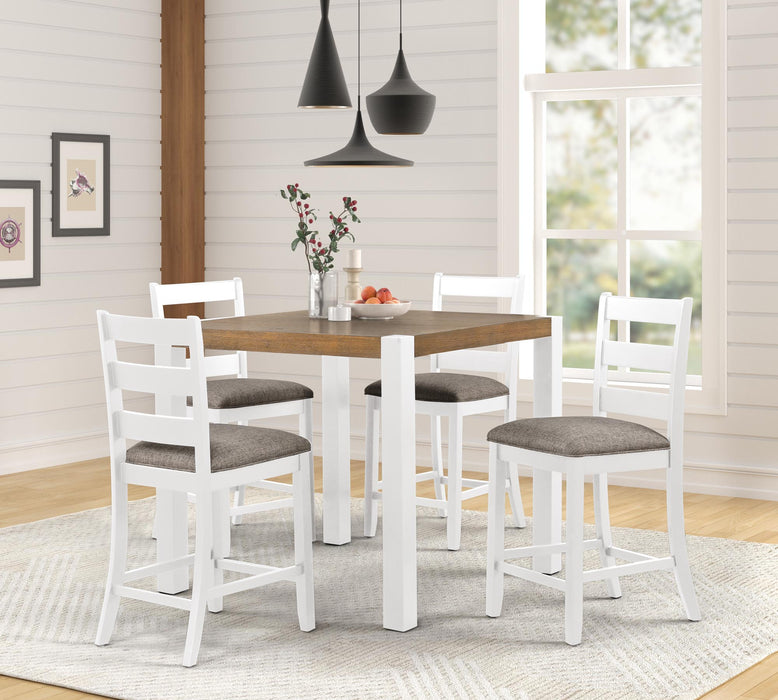White/Grey Wood Top 5Pc Pub Dinning Set