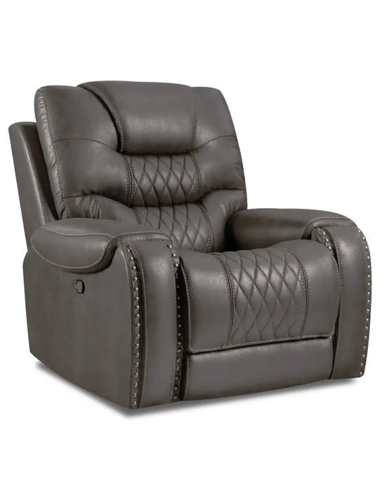 Desert Charcoal Polished Microfiber Faux Suede Glider Recliner