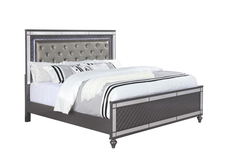 Refino - King 4 Piece Bedroom Set - Gunmetal