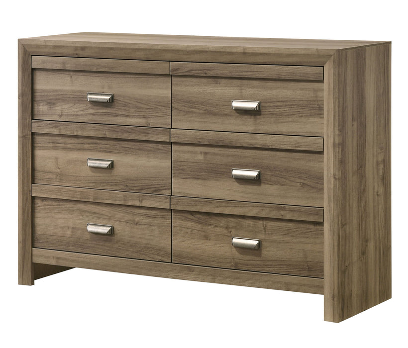 Valor - Twin 5 Piece Bedroom Set - Light Brown